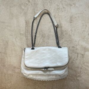 ZARA Cream Quilted Chain-Handle Shoulder Bag